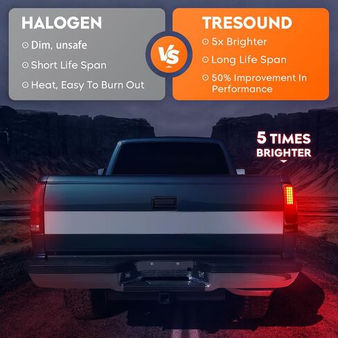 Tresound LED Tail Light for 2009-2018 Dodge RAM 1500 ، 2019 RAM 1500 Classic ، 2010-2018 RAM 2500 3500 ، مجموعة خلفية خلفية ، [طراز هالوجين المصنع فقط] in Saudi Arabia