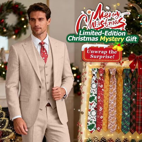 Men Suit 3 Pieces Slim Fit, Groomsmen Business Jacket Vest Pant with Tie 2 Buttons Prom Tuxedo Xs/3630 in Saudi Arabia