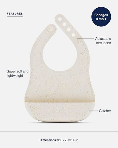 Lalo The Bib - Waterproof, Non-Toxic Silicone Baby Bib with Adjustable Neck Band & Silicone Food Pouch Catcher, Set of 2 in Saudi Arabia