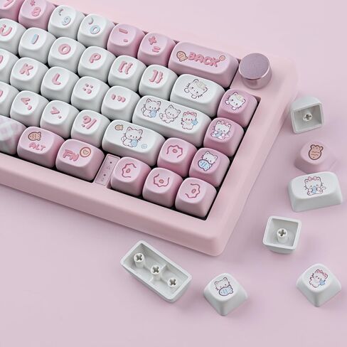 PBT keycaps 126 مفاتيح MOA ملف تعريف المفاتيح الصبغة البالون الزبدية اللطيفة Keycap Custom keycap مجموعة لوحات الكرز Gateron MX Swithes in Kuwait