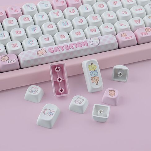 PBT keycaps 126 مفاتيح MOA ملف تعريف المفاتيح الصبغة البالون الزبدية اللطيفة Keycap Custom keycap مجموعة لوحات الكرز Gateron MX Swithes in Kuwait