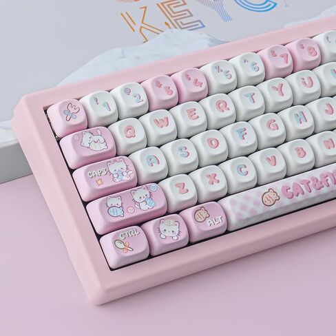PBT keycaps 126 مفاتيح MOA ملف تعريف المفاتيح الصبغة البالون الزبدية اللطيفة Keycap Custom keycap مجموعة لوحات الكرز Gateron MX Swithes in Kuwait