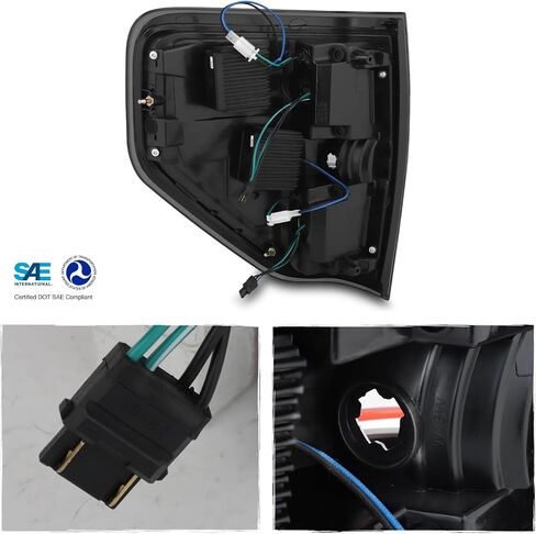 Akkon - للفترة 2009-2014 Ford F150 Pickup Truck LED كامل LED أسود مدخن Lens Tail Light in Saudi Arabia