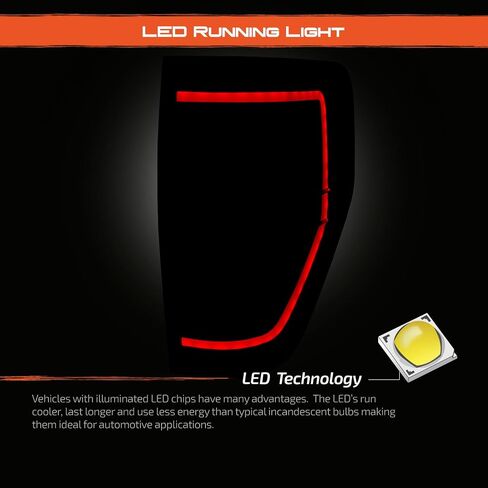 Akkon - للفترة 2009-2014 Ford F150 Pickup Truck LED كامل LED أسود مدخن Lens Tail Light in Saudi Arabia