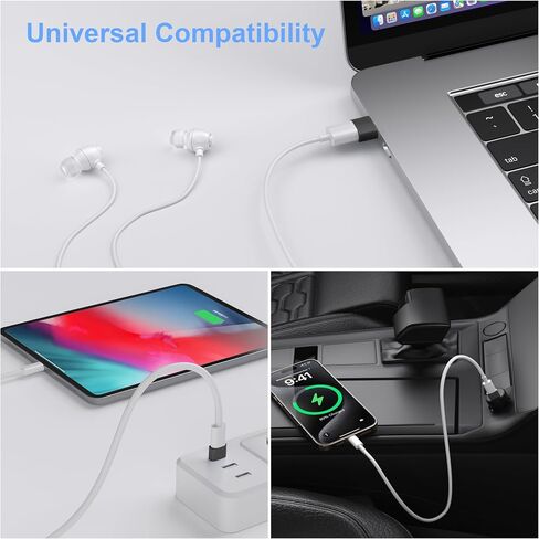 USB to USB C Adapter 3PACK ، usbc to USB محول شاحن للذكور ، لـ iPhone 17/16/15/14/13/12 ، iPad ، Apple Watch ، AirPods ، Samsung Galaxy S25/S24 ، شحن ونقل البيانات in Kuwait