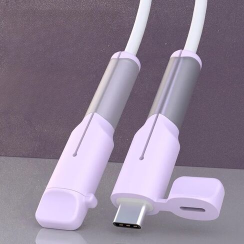 A Set of 2 Pieces Silicone Cable Protector Dustproof Cover Type C Charger Cable Protective Cap Cord Saver for iPhone 15,Black,Dual C in Saudi Arabia