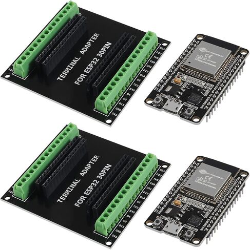 AITRIP 3 SETS 30PIN ESP32 ESP-32S TYPE-C USB CP2102 لوحة تطوير + ESP32 Breakout Board Shield 1 إلى 2 لوحة 2.4 جيجا هرتز WiFi Bluetooth Dual Core in Kuwait