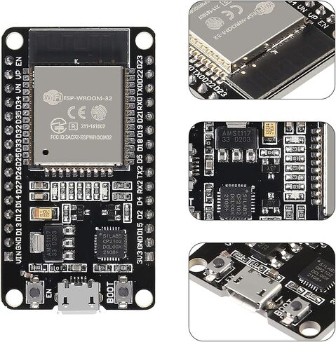 AITRIP 3 SETS 30PIN ESP32 ESP-32S TYPE-C USB CP2102 لوحة تطوير + ESP32 Breakout Board Shield 1 إلى 2 لوحة 2.4 جيجا هرتز WiFi Bluetooth Dual Core in Kuwait
