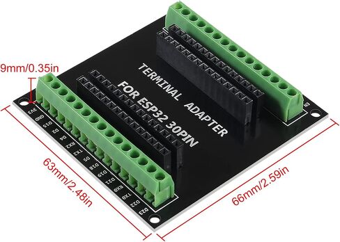 AITRIP 3 SETS 30PIN ESP32 ESP-32S TYPE-C USB CP2102 لوحة تطوير + ESP32 Breakout Board Shield 1 إلى 2 لوحة 2.4 جيجا هرتز WiFi Bluetooth Dual Core in Kuwait