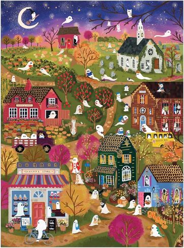 GALISON SNOWCAP Village - 1000 قطعة لوحة فرحة Joffore Jigsaw اللغز الذي يضم أعمالًا فنية جميلة من القرية المغطاة بالثلوج خلال عيد الميلاد in Kuwait