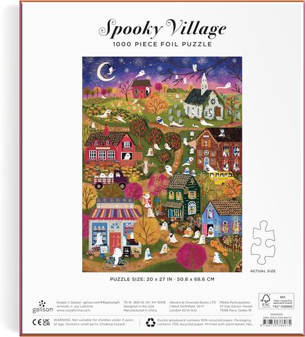 GALISON SNOWCAP Village - 1000 قطعة لوحة فرحة Joffore Jigsaw اللغز الذي يضم أعمالًا فنية جميلة من القرية المغطاة بالثلوج خلال عيد الميلاد in Kuwait