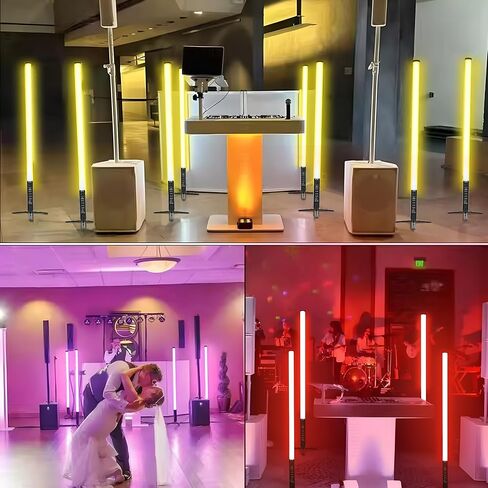 2 Pack 360 RGBW Tube Light Bar Rechargeable D40 5ft DJ Lights Professional Party Light Sticks for Outdoor Performance Live Stream Wedding Event Lighting in Saudi Arabia