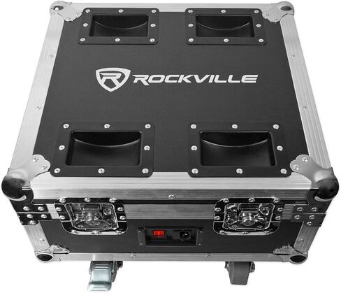 حزمة Rockville ROCKWEDGE سوداء مكونة من 6 مصابيح بطارية + حافظة + وحدة تحكم DMX لاسلكية in Saudi Arabia