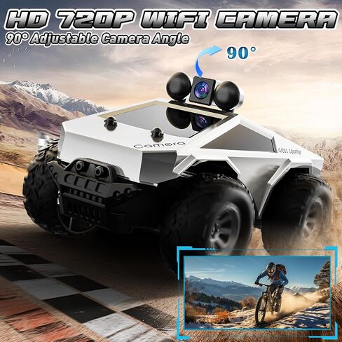 RC Cars with Camera Remote Control Truck with 720P HD FPV Camera, All-Terrain Remote Control Car with Body Light Rechargeable Battery, 1:28 RC Car Vehicle Toy Gifts for Adults Kids Boys Girls in Saudi Arabia