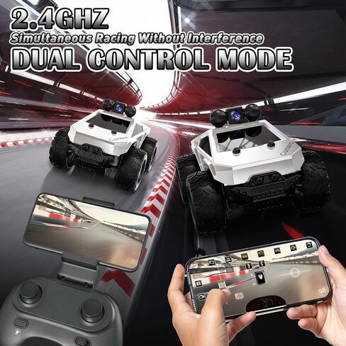 RC Cars with Camera Remote Control Truck with 720P HD FPV Camera, All-Terrain Remote Control Car with Body Light Rechargeable Battery, 1:28 RC Car Vehicle Toy Gifts for Adults Kids Boys Girls in Saudi Arabia