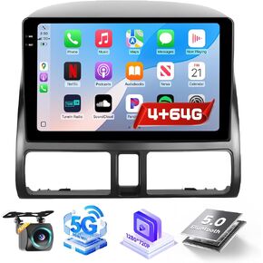 Qualcomm 8 Core Car Radio for Honda CRV 2002-2006 ، [4+64GB] شاشة Android 15 9 بوصة مع Carplay Android Auto/Bluetooth 5.0/1280 * 720p/DSP/EQ/FM/RDS/GPS/WIFI/Voice Control in Kuwait