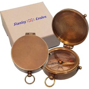 Personalized Antique Brass Pocket Compass with Custom Engraving – Engraved Compass Gift for Graduation, Father’s Day, Anniversary, Travel, or Family Heirloom – Optional Hardwood Box in Kuwait