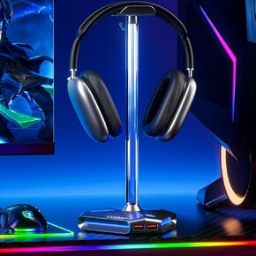 حامل سماعات الرأس COZOO RGB مع 2 USB 2.0 تمديد منفذ شحن ، حامل سماعة رأس لملحقات سماعات الرأس لألعاب الطاولة in Kuwait
