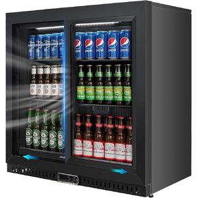 بار مبرد مع 3 أبواب منزلق من الزجاج ، تحت ثلاجة مضادة للمشروبات ، 11.5 Cu.ft Mini الثلاجة المبرد مع إضاءة LED للصودا ، البيرة ، النبيذ in Kuwait