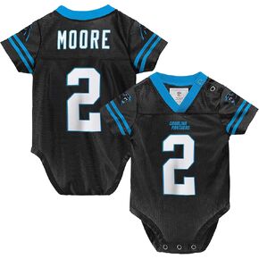 DJ Moore Carolina Panthers #2 Black Newborn Infants Team Color Home Creeper Bodysuit Player Jersey in Saudi Arabia
