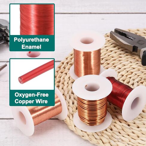 MECCANIXITY 32 AWG Magnet Wire, 32 Gauge Enameled Copper Wire, 2 oz Magnetic Coil Wire for Transformer, Motor, Electric, 155C(311F) in Saudi Arabia