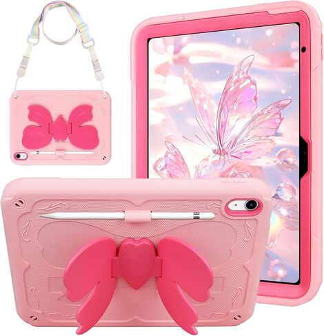 حالة لـ iPad (A16) الجيل الحادي عشر 11 بوصة 2025/لجيل iPad العاشر 10.9 بوصة 2022 غطاء الكمبيوتر اللوحي مع حزام الكتف والبناد in Kuwait