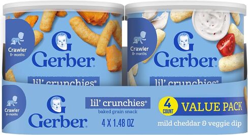 Gerber Lil' Crunchies, Cheddar and Veggie Dip, 1.48 Ounce, 4 Count in Saudi Arabia