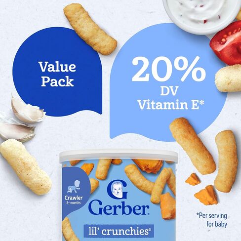 Gerber Lil' Crunchies, Cheddar and Veggie Dip, 1.48 Ounce, 4 Count in Saudi Arabia
