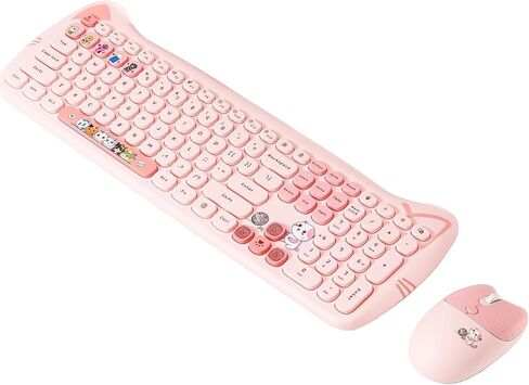لوحة المفاتيح اللاسلكية والسرد الماوس ، لوحة مفاتيح غشاء Cat Cat 110-Ide و 4 مفتاح ، مجموعة صامتة من 4 مفتاح. in Kuwait