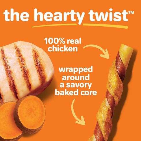 Hartz Oinkies Chew Bones with Real Chicken Breast, Rawhide Free Dog Treats, Highly Digestible Dog Chews, 25 Count in Saudi Arabia