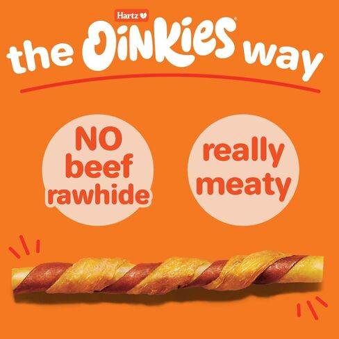 Hartz Oinkies Chew Bones with Real Chicken Breast, Rawhide Free Dog Treats, Highly Digestible Dog Chews, 25 Count in Saudi Arabia