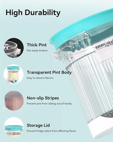 Creami Swirl Pints and Lids NC701 NC701C Compatible with Ninja Swirl CREAMi Ice Cream and Soft Serve Maker (NC700 Series), Food-grade & Dishwasher Safe, Creami Swirl Containers NC701, 2 Pack in Saudi Arabia