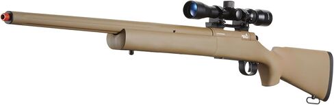 بندقية قنص Airsoft مزودة بزنبرك M24 Bolt Action مطورة من Lancer مع نطاق (ملولبة، زنبرك ألومنيوم CNC، حتى 500 إطار في الثانية) in Kuwait