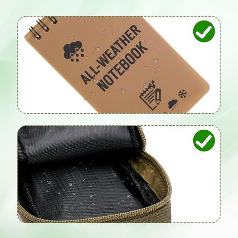 7 Pack Waterproof Notebook Set, 3×5 Inch Waterproof Notepad with Weatherproof Pen Multi Functional Waist, Write in The Rain Water Proof Notebook Field Cover for Outdoor Activities Recording, Black in Saudi Arabia