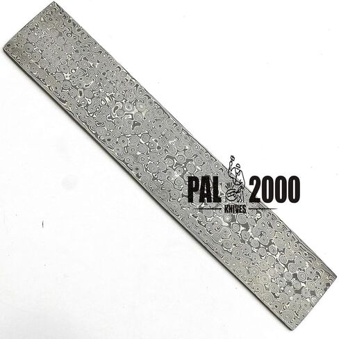 PAL 2000 Hunting Knives Pattern Blank Blade 15 x2 x5mm مصنوعة يدويًا Damascus Steel Bar مخصص Damascus Steel Billet (9926) in Kuwait