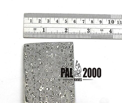 PAL 2000 Hunting Knives Pattern Blank Blade 15 x2 x5mm مصنوعة يدويًا Damascus Steel Bar مخصص Damascus Steel Billet (9926) in Kuwait