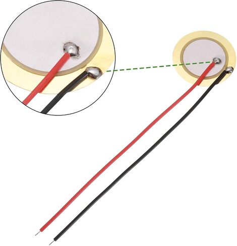 uxcell 20Pcs Piezoelectric Discs 10mm Acoustic Pickup Transducer Microphones Trigger Buzzer Drum Guitar in Saudi Arabia