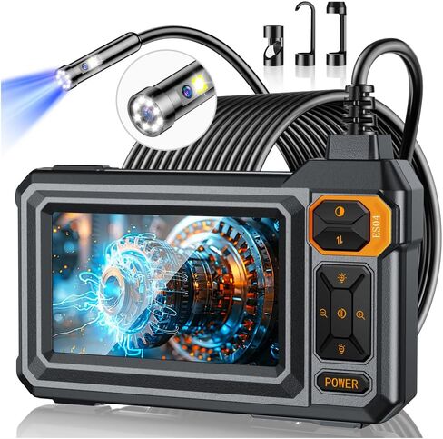 كاميرا تفتيش Borescope من المنظار مع الضوء ، 4.3 "IPS 1920p HD كاميرا ، 7.9 مم IP67 مقاوم للماء مع 8 LED قابلة للتعديل ، كابل الأفعى شبه المقصود 16.4 قدم لمجاري الصرف الصحي ، محرك السيارات ، الأنابيب ، HVAC in Kuwait
