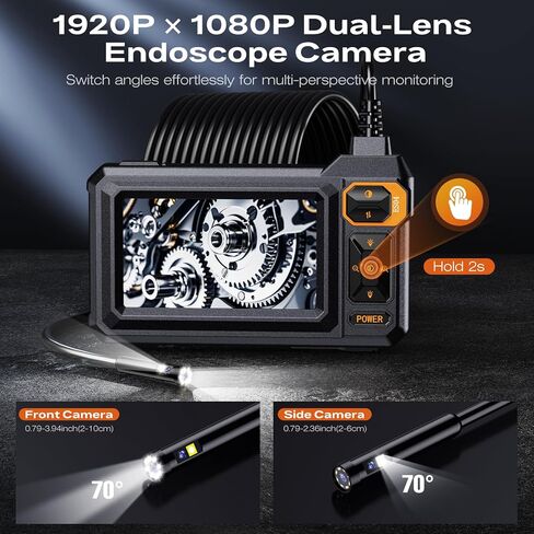 كاميرا تفتيش Borescope من المنظار مع الضوء ، 4.3 "IPS 1920p HD كاميرا ، 7.9 مم IP67 مقاوم للماء مع 8 LED قابلة للتعديل ، كابل الأفعى شبه المقصود 16.4 قدم لمجاري الصرف الصحي ، محرك السيارات ، الأنابيب ، HVAC in Kuwait
