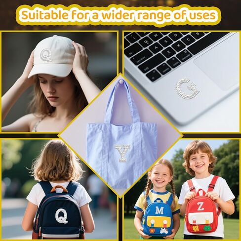 Cute 26 English Letters Patch Stickers, A-Z Alphabet Applique with Pearls and Small Diamonds, Self-Adhesive Letter Patches/Fabric Letter Sticks, Initial Letters Embroidered Chenille Sticker (Pink) in Saudi Arabia