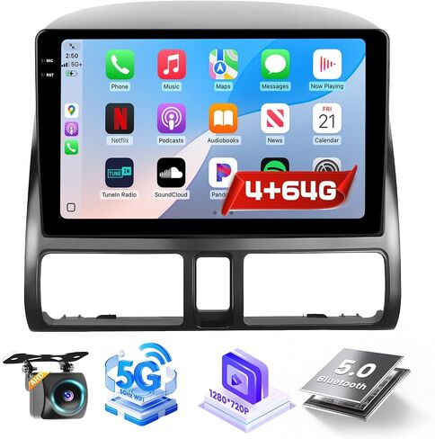 Qualcomm 8 Core Car Radio for Honda CRV 2002-2006 ، [4+64GB] شاشة Android 15 9 بوصة مع Carplay Android Auto/Bluetooth 5.0/1280 * 720p/DSP/EQ/FM/RDS/GPS/WIFI/Voice Control in Kuwait