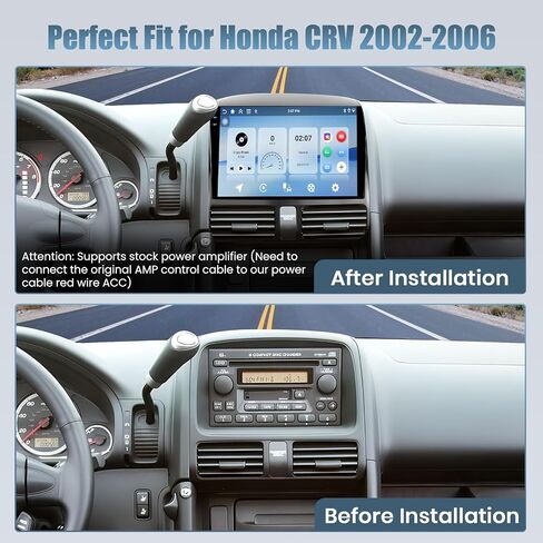 Qualcomm 8 Core Car Radio for Honda CRV 2002-2006 ، [4+64GB] شاشة Android 15 9 بوصة مع Carplay Android Auto/Bluetooth 5.0/1280 * 720p/DSP/EQ/FM/RDS/GPS/WIFI/Voice Control in Kuwait