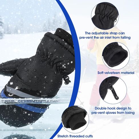 Kids Winter Ski Gloves, 3 Pairs Waterproof Warm Snow Mittens Toddler Snow Gloves for Outdoor Activities Cold Weather in Saudi Arabia