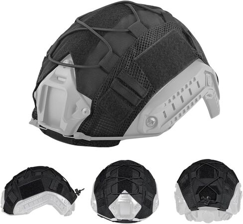 غطاء خوذة تكتيكية من ATAIRSOFT 500D من النايلون من القماش لخوذة BJ/PJ/MH Airsoft Paintball سريعة الارتطام بمقاس M/L/XL - بدون خوذة in Kuwait