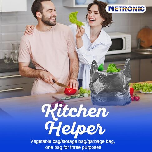 Metronic 1000 Count White أشكر الأكياس مع مقابض ، 12 "× 6.5" × 21 "أكياس تحمل البلاستيك لتجارة التجزئة ، السوبر ماركت ، حقيبة تسوق البقالة لتعبئة القميص ، تناول الطعام ، متاجر ، بكميات كبيرة in Kuwait