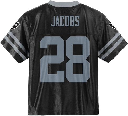 Josh Jacobs Las Vegas Raiders #28 Black Kids 4-7 Player Home Jersey in Saudi Arabia