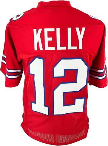 Jim Kelly Jersey Red Buffalo | Unisex Adult Sizes S-5XL Unsigned Custom Sewn Stitched in Saudi Arabia