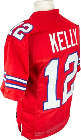 Jim Kelly Jersey Red Buffalo | Unisex Adult Sizes S-5XL Unsigned Custom Sewn Stitched in Saudi Arabia