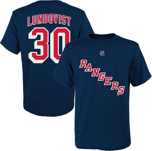 Outerstuff Henrik Lundqvist #30 New York Rangers NHL Kids Youth 4-20 Navy Player Name & Number T-Shirt in Saudi Arabia
