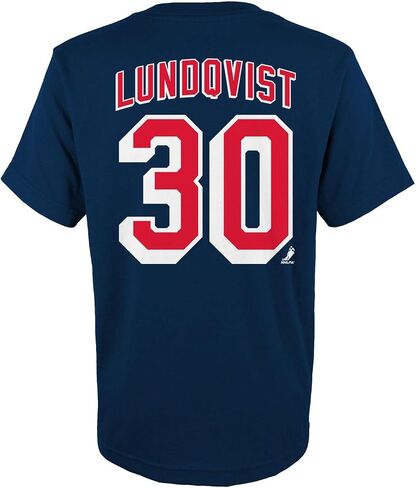 Outerstuff Henrik Lundqvist #30 New York Rangers NHL Kids Youth 4-20 Navy Player Name & Number T-Shirt in Saudi Arabia